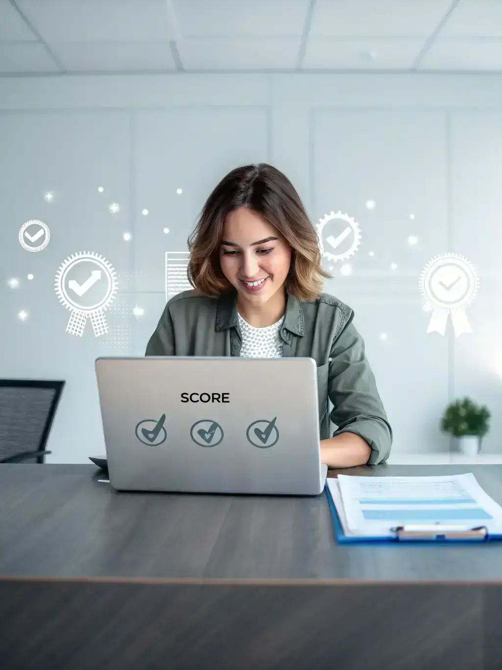 A student successfully completing a challenging IT certification exam, showcasing Litup Labs' commitment to comprehensive training and certification success.